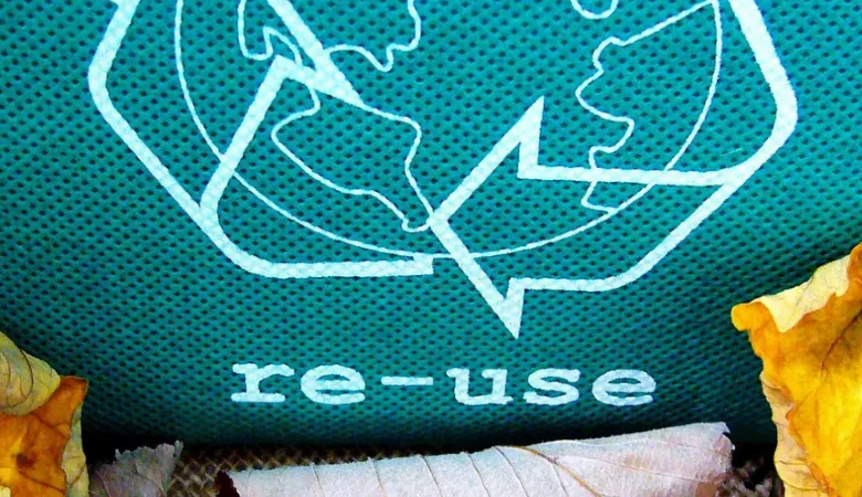 A green reusable bag