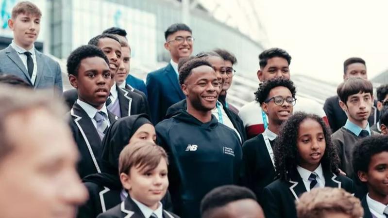 Raheem Sterling at the launch of the Raheem Sterling Foundation in 2021